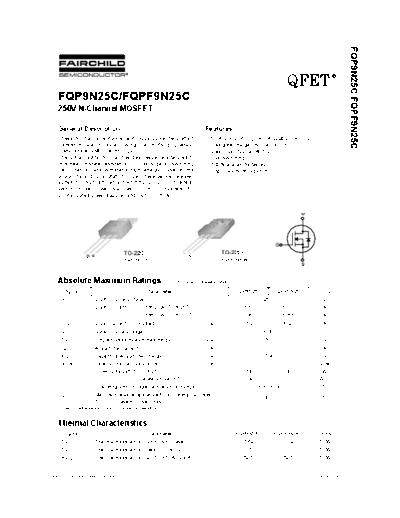 Fairchild Semiconductor fqp9n25c fqpf9n25c  . Electronic Components Datasheets Active components Transistors Fairchild Semiconductor fqp9n25c_fqpf9n25c.pdf