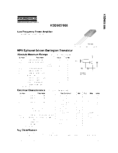 Fairchild Semiconductor ksd985  . Electronic Components Datasheets Active components Transistors Fairchild Semiconductor ksd985.pdf