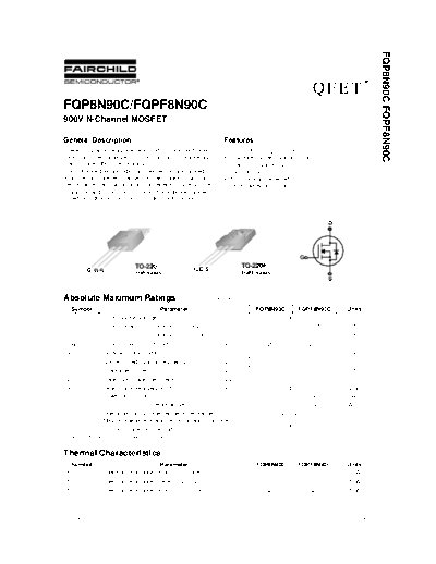 Fairchild Semiconductor fqp8n90c fqpf8n90c  . Electronic Components Datasheets Active components Transistors Fairchild Semiconductor fqp8n90c_fqpf8n90c.pdf