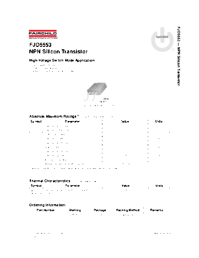 Fairchild Semiconductor fjd5553  . Electronic Components Datasheets Active components Transistors Fairchild Semiconductor fjd5553.pdf