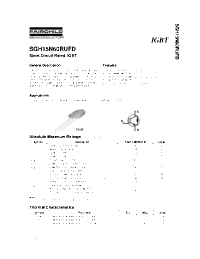 Fairchild Semiconductor sgh15n60rufd  . Electronic Components Datasheets Active components Transistors Fairchild Semiconductor sgh15n60rufd.pdf