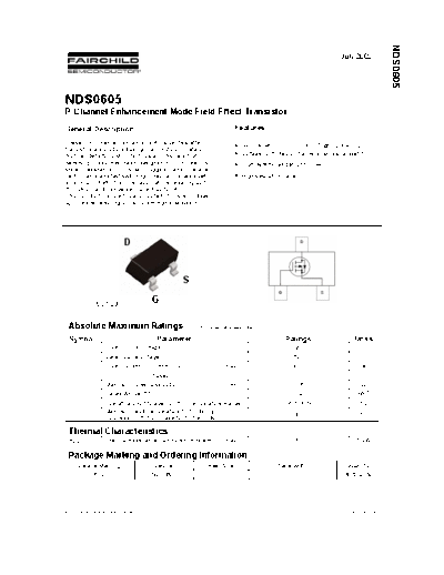 Fairchild Semiconductor nds0605  . Electronic Components Datasheets Active components Transistors Fairchild Semiconductor nds0605.pdf