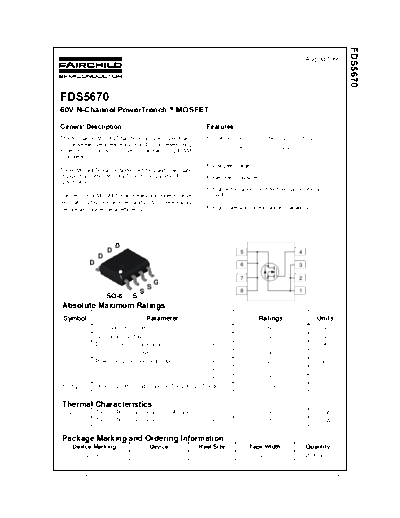 Fairchild Semiconductor fds5670  . Electronic Components Datasheets Active components Transistors Fairchild Semiconductor fds5670.pdf
