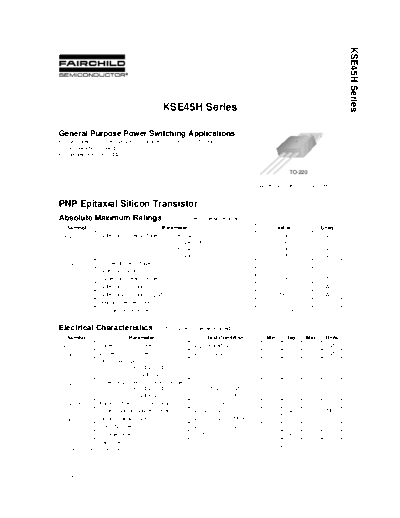 Fairchild Semiconductor kse45h  . Electronic Components Datasheets Active components Transistors Fairchild Semiconductor kse45h.pdf