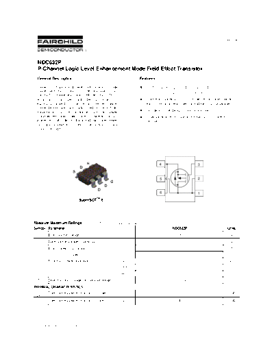 Fairchild Semiconductor ndc632p  . Electronic Components Datasheets Active components Transistors Fairchild Semiconductor ndc632p.pdf