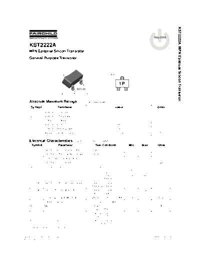 Fairchild Semiconductor kst2222a  . Electronic Components Datasheets Active components Transistors Fairchild Semiconductor kst2222a.pdf