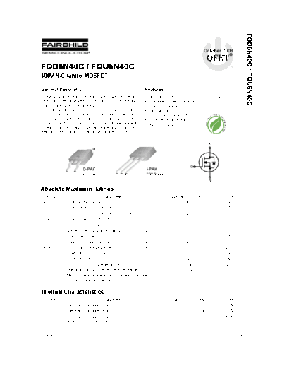 Fairchild Semiconductor fqd6n40c fqu6n40c  . Electronic Components Datasheets Active components Transistors Fairchild Semiconductor fqd6n40c_fqu6n40c.pdf