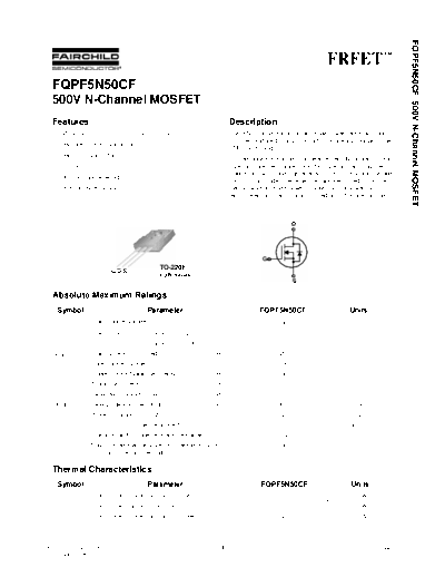 Fairchild Semiconductor fqpf5n50cf  . Electronic Components Datasheets Active components Transistors Fairchild Semiconductor fqpf5n50cf.pdf