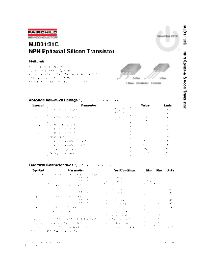 Fairchild Semiconductor mjd31-c  . Electronic Components Datasheets Active components Transistors Fairchild Semiconductor mjd31-c.pdf