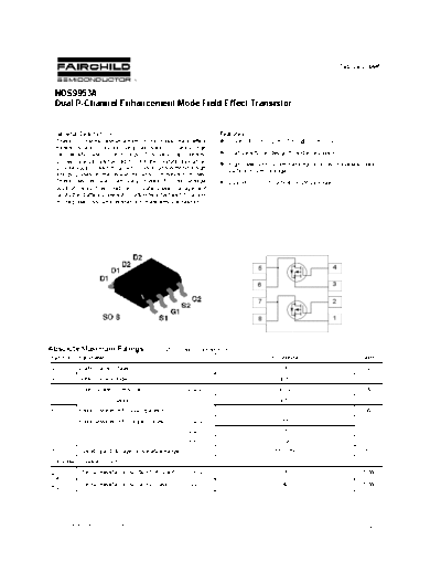 Fairchild Semiconductor nds9953a  . Electronic Components Datasheets Active components Transistors Fairchild Semiconductor nds9953a.pdf