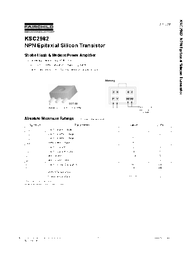 Fairchild Semiconductor ksc2982  . Electronic Components Datasheets Active components Transistors Fairchild Semiconductor ksc2982.pdf