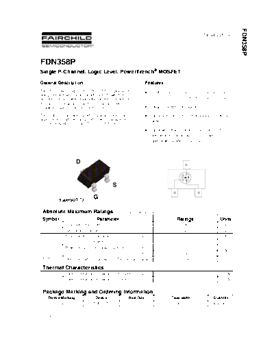 Fairchild Semiconductor fdn358p  . Electronic Components Datasheets Active components Transistors Fairchild Semiconductor fdn358p.pdf
