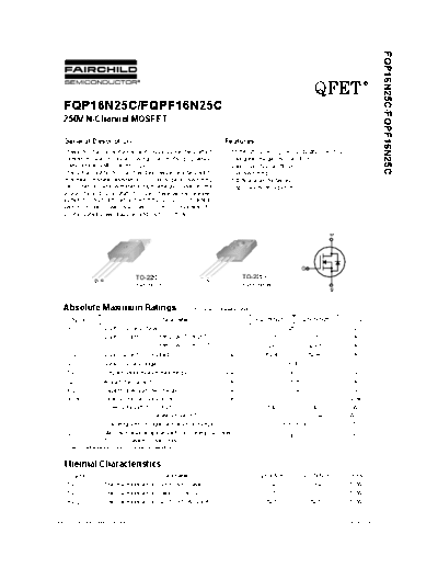 Fairchild Semiconductor fqp16n25c fqpf16n25c  . Electronic Components Datasheets Active components Transistors Fairchild Semiconductor fqp16n25c_fqpf16n25c.pdf