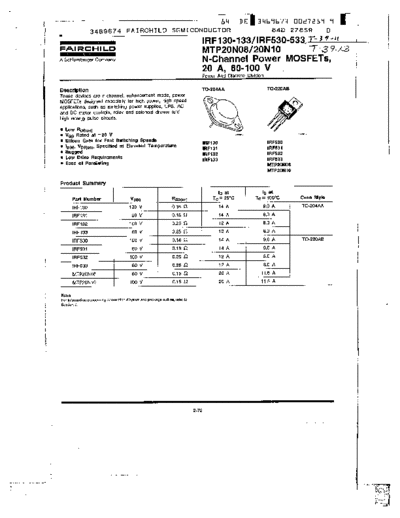 Fairchild Semiconductor irf530  . Electronic Components Datasheets Active components Transistors Fairchild Semiconductor irf530.pdf