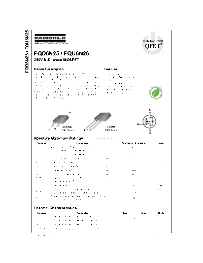 Fairchild Semiconductor fqd6n25 fqu6n25  . Electronic Components Datasheets Active components Transistors Fairchild Semiconductor fqd6n25_fqu6n25.pdf