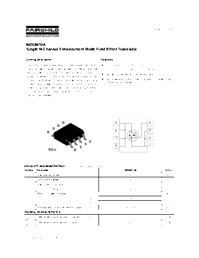 Fairchild Semiconductor nds9410a  . Electronic Components Datasheets Active components Transistors Fairchild Semiconductor nds9410a.pdf