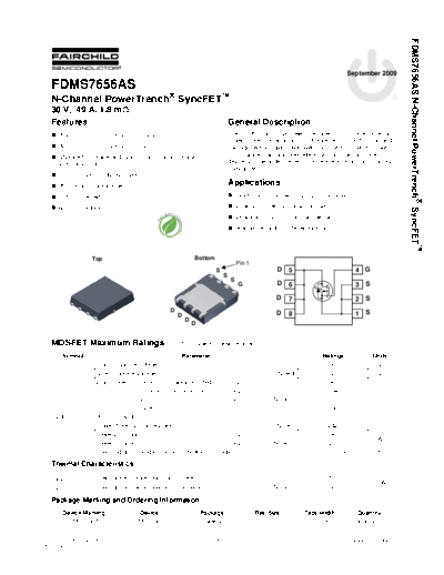 Fairchild Semiconductor fdms7656as  . Electronic Components Datasheets Active components Transistors Fairchild Semiconductor fdms7656as.pdf