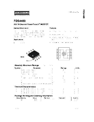 Fairchild Semiconductor fds4480  . Electronic Components Datasheets Active components Transistors Fairchild Semiconductor fds4480.pdf