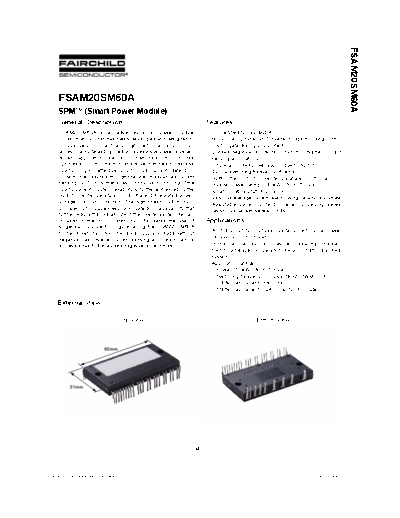 Fairchild Semiconductor fsam20sm60a  . Electronic Components Datasheets Active components Transistors Fairchild Semiconductor fsam20sm60a.pdf