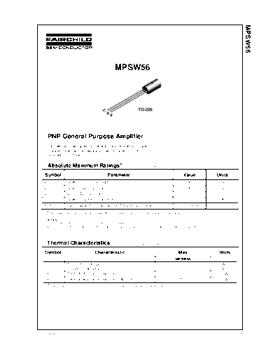 Fairchild Semiconductor mpsw56  . Electronic Components Datasheets Active components Transistors Fairchild Semiconductor mpsw56.pdf