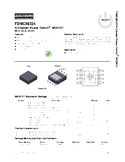 Fairchild Semiconductor fdmc86324  . Electronic Components Datasheets Active components Transistors Fairchild Semiconductor fdmc86324.pdf