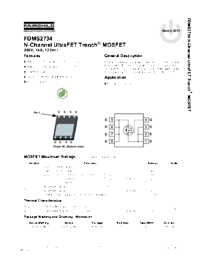 Fairchild Semiconductor fdms2734  . Electronic Components Datasheets Active components Transistors Fairchild Semiconductor fdms2734.pdf