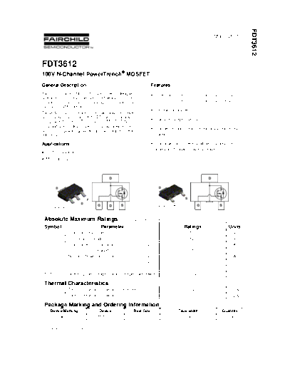 Fairchild Semiconductor fdt3612  . Electronic Components Datasheets Active components Transistors Fairchild Semiconductor fdt3612.pdf
