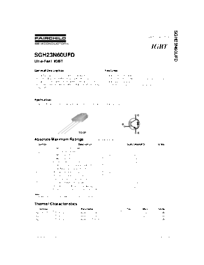 Fairchild Semiconductor sgh23n60ufd  . Electronic Components Datasheets Active components Transistors Fairchild Semiconductor sgh23n60ufd.pdf