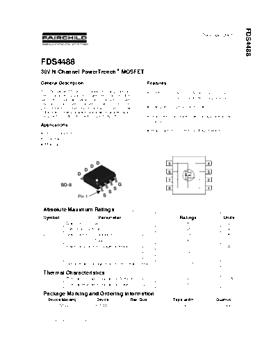 Fairchild Semiconductor fds4488  . Electronic Components Datasheets Active components Transistors Fairchild Semiconductor fds4488.pdf