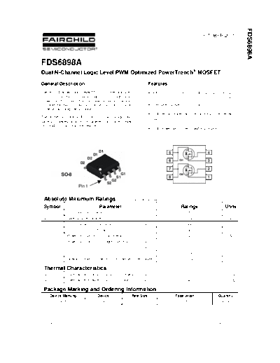 Fairchild Semiconductor fds6898a  . Electronic Components Datasheets Active components Transistors Fairchild Semiconductor fds6898a.pdf