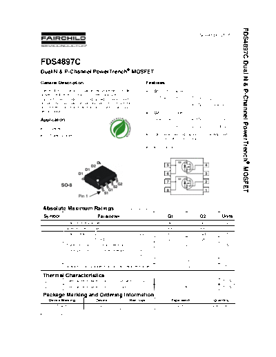 Fairchild Semiconductor fds4897c  . Electronic Components Datasheets Active components Transistors Fairchild Semiconductor fds4897c.pdf