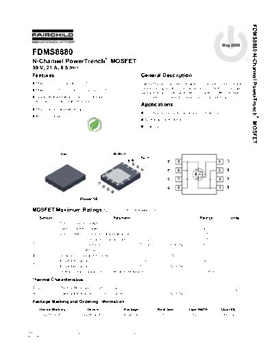 Fairchild Semiconductor fdms8880  . Electronic Components Datasheets Active components Transistors Fairchild Semiconductor fdms8880.pdf