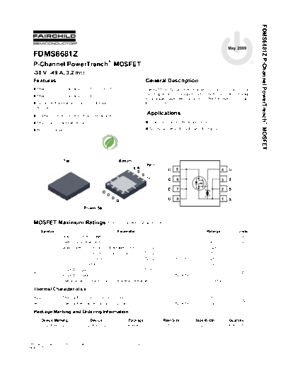 Fairchild Semiconductor fdms6681z  . Electronic Components Datasheets Active components Transistors Fairchild Semiconductor fdms6681z.pdf