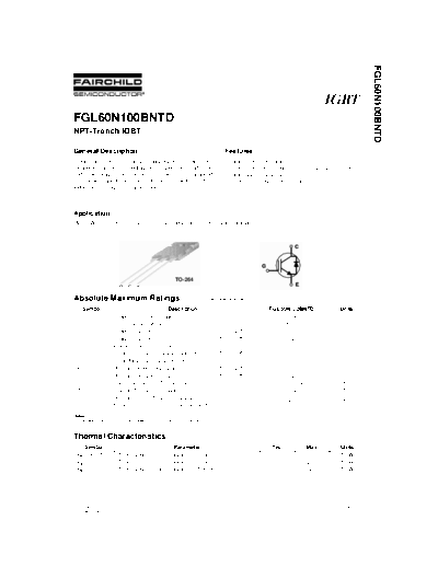 Fairchild Semiconductor fgl60n100bntd  . Electronic Components Datasheets Active components Transistors Fairchild Semiconductor fgl60n100bntd.pdf