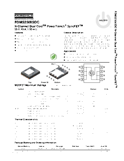 Fairchild Semiconductor fdms2508sdc  . Electronic Components Datasheets Active components Transistors Fairchild Semiconductor fdms2508sdc.pdf