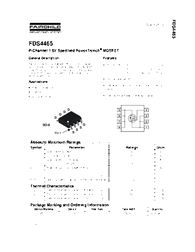 Fairchild Semiconductor fds4465  . Electronic Components Datasheets Active components Transistors Fairchild Semiconductor fds4465.pdf