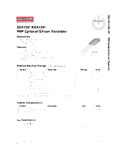 Fairchild Semiconductor ksa1381 2sa1381  . Electronic Components Datasheets Active components Transistors Fairchild Semiconductor ksa1381_2sa1381.pdf