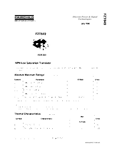 Fairchild Semiconductor fzt649  . Electronic Components Datasheets Active components Transistors Fairchild Semiconductor fzt649.pdf