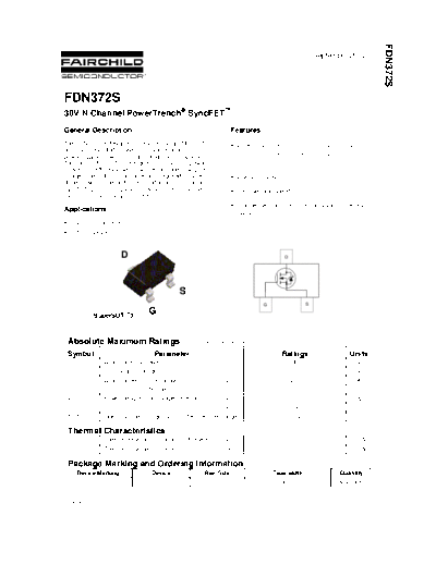 Fairchild Semiconductor fdn372s  . Electronic Components Datasheets Active components Transistors Fairchild Semiconductor fdn372s.pdf