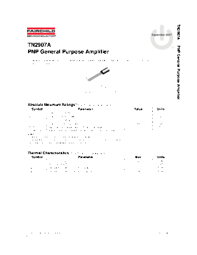 Fairchild Semiconductor tn2907a  . Electronic Components Datasheets Active components Transistors Fairchild Semiconductor tn2907a.pdf