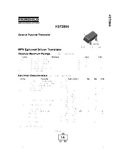 Fairchild Semiconductor kst3904  . Electronic Components Datasheets Active components Transistors Fairchild Semiconductor kst3904.pdf