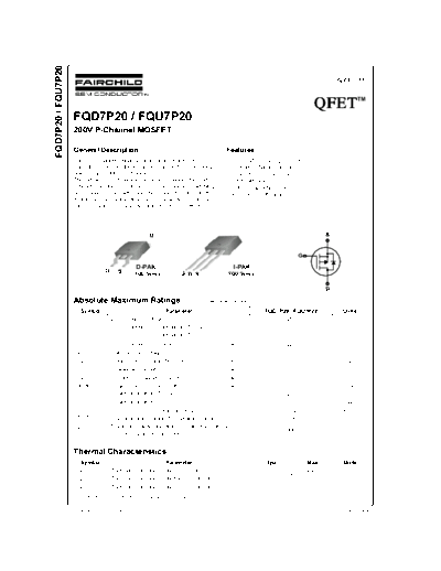 Fairchild Semiconductor fqd7p20 fqu7p20  . Electronic Components Datasheets Active components Transistors Fairchild Semiconductor fqd7p20_fqu7p20.pdf