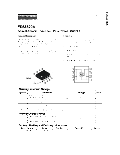 Fairchild Semiconductor fds6670a  . Electronic Components Datasheets Active components Transistors Fairchild Semiconductor fds6670a.pdf