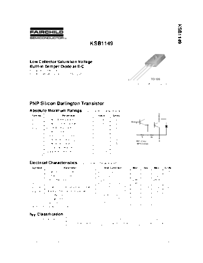 Fairchild Semiconductor ksb1149  . Electronic Components Datasheets Active components Transistors Fairchild Semiconductor ksb1149.pdf