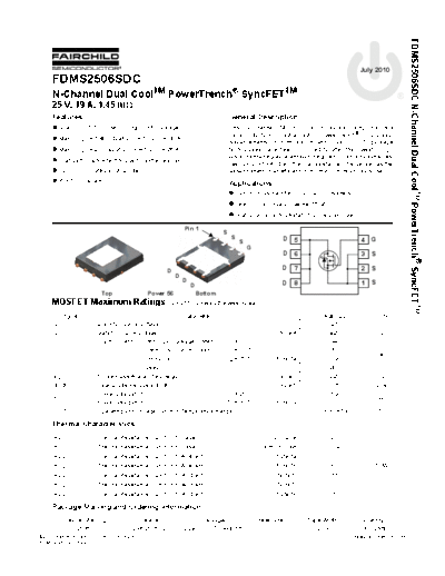 Fairchild Semiconductor fdms2506sdc  . Electronic Components Datasheets Active components Transistors Fairchild Semiconductor fdms2506sdc.pdf