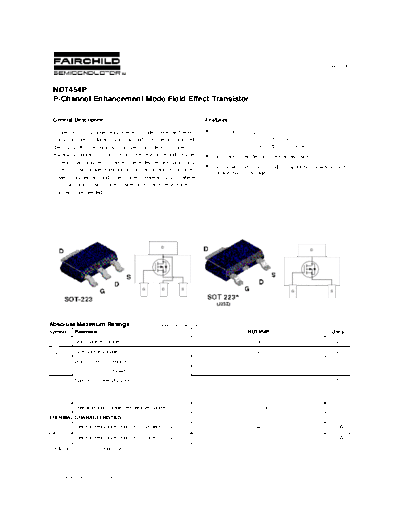 Fairchild Semiconductor ndt454p  . Electronic Components Datasheets Active components Transistors Fairchild Semiconductor ndt454p.pdf