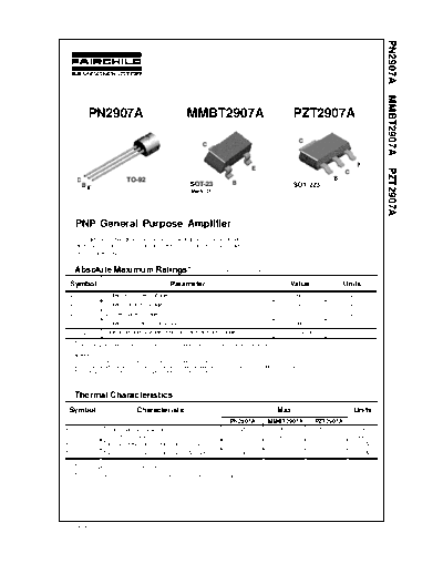 Fairchild Semiconductor pzt2907a pn2907a mmbt2907a  . Electronic Components Datasheets Active components Transistors Fairchild Semiconductor pzt2907a_pn2907a_mmbt2907a.pdf