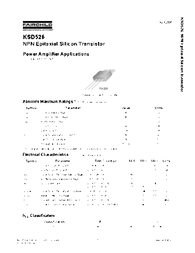 Fairchild Semiconductor ksd526  . Electronic Components Datasheets Active components Transistors Fairchild Semiconductor ksd526.pdf