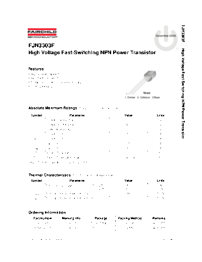 Fairchild Semiconductor fjn3303f  . Electronic Components Datasheets Active components Transistors Fairchild Semiconductor fjn3303f.pdf