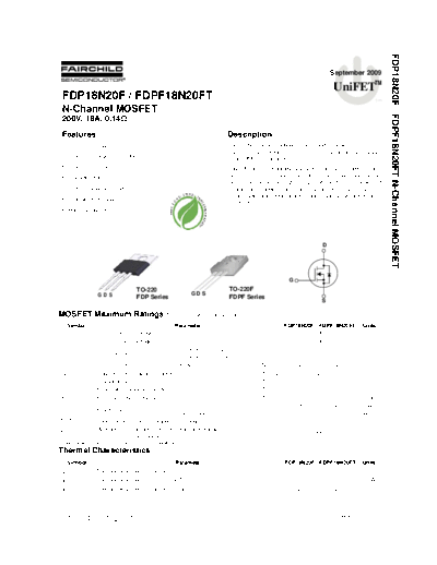 Fairchild Semiconductor fdp18n20f fdpf18n20f  . Electronic Components Datasheets Active components Transistors Fairchild Semiconductor fdp18n20f_fdpf18n20f.pdf